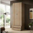 DREHTÜRENSCHRANK  in Sonoma Eiche  - Alufarben/Sonoma Eiche, MODERN, Holzwerkstoff/Kunststoff (81/176/50,8cm) - Carryhome