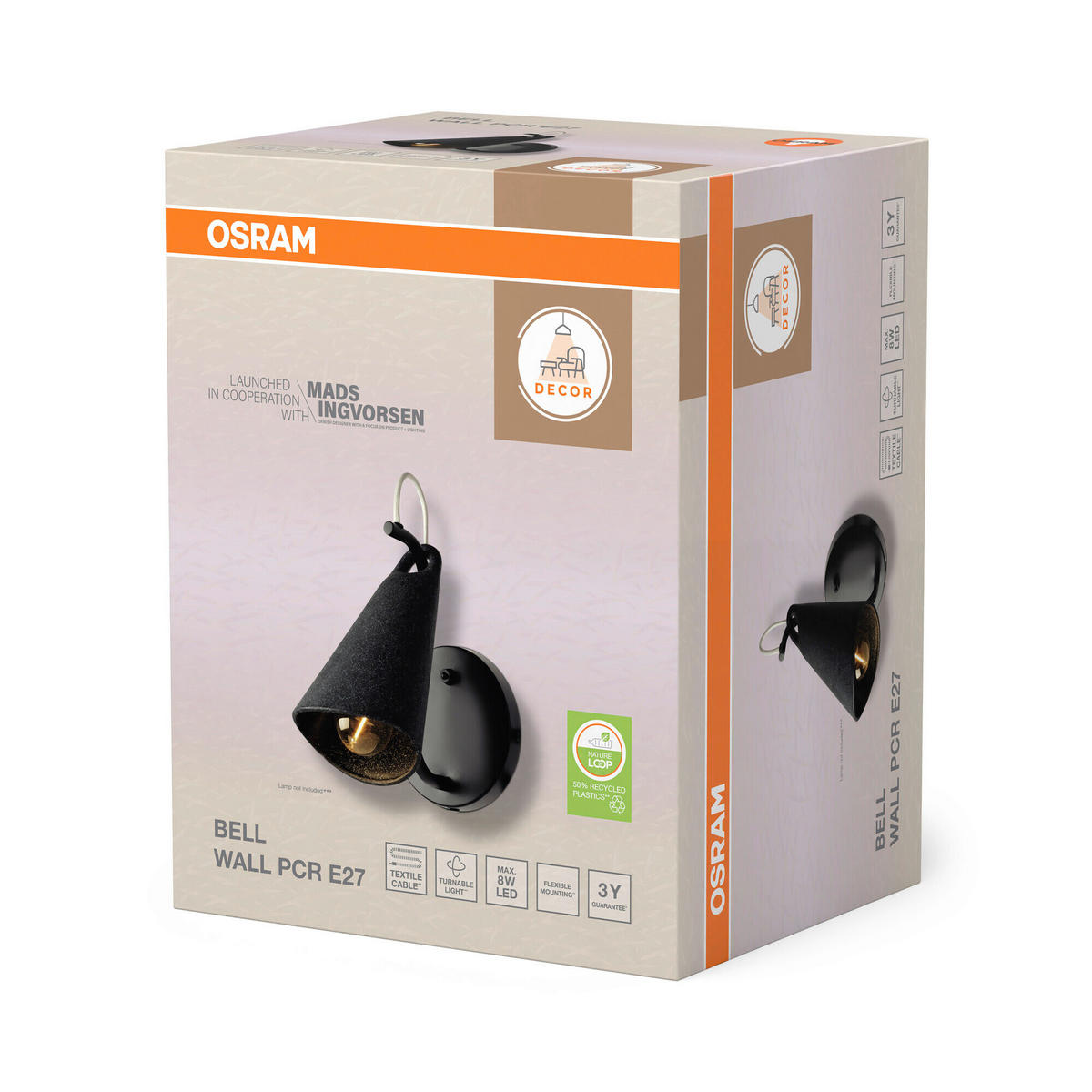 WANDLEUCHTE 15,2/21 cm   - Schwarz, Basics, Kunststoff/Metall (15,2/21cm) - Osram