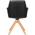ARMLEHNSTUHL in Holz, Leder Schwarz, Eichefarben  - Eichefarben/Schwarz, KONVENTIONELL, Leder/Holz (59,5/87,5/63cm) - Novel