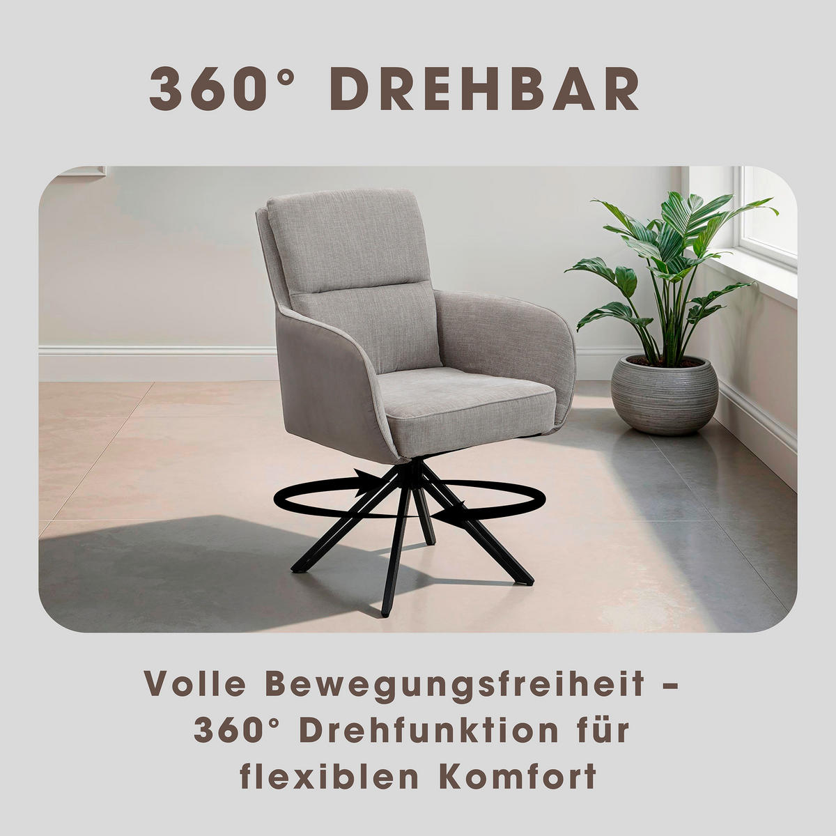 STUHL-SET - Hellgrau/Schwarz, MODERN, Textil/Metall (62/94/70cm) - MID.YOU