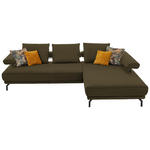 ECKSOFA in Echtleder Grün  - Schwarz/Grün, Design, Leder/Metall (305/224cm) - Dieter Knoll