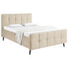 POLSTERBETT 140/200 cm  in Creme  - Creme/Schwarz, Basics, Holz/Holzwerkstoff (140/200cm) - MID.YOU
