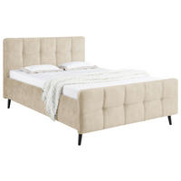 POLSTERBETT 140/200 cm  in Creme  - Creme/Schwarz, Basics, Holz/Holzwerkstoff (140/200cm) - MID.YOU