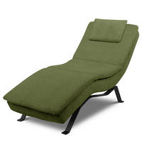 RELAXLIEGE Echtleder Grün  - Schwarz/Grün, Design, Leder/Metall (65/95/171cm) - Celina Home