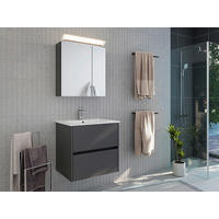 BADEZIMMER 2-teilig  in 60 cm  - Graphitfarben/Weiß, Basics, Keramik/Holzwerkstoff (60cm) - MID.YOU