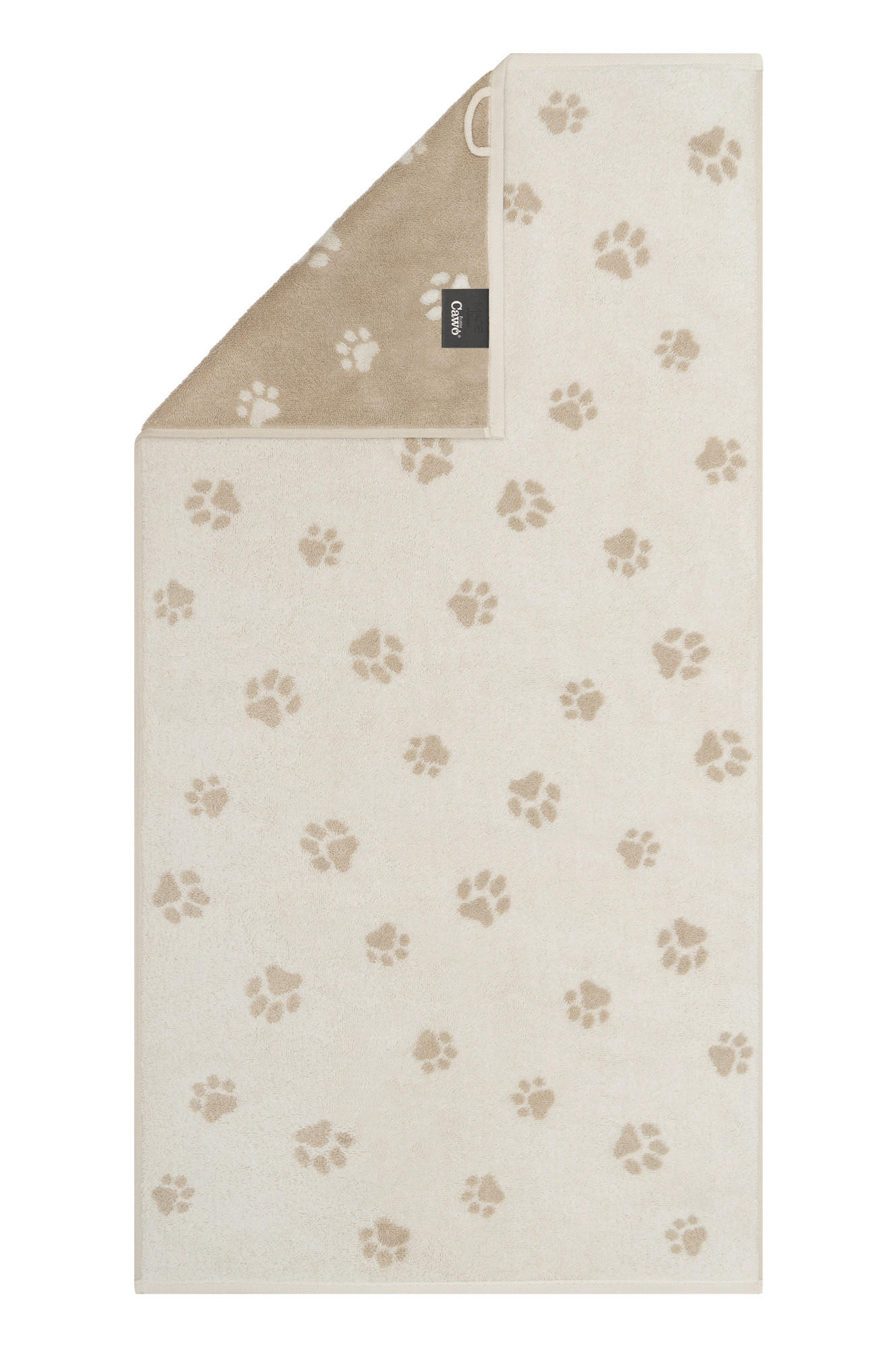 Cawoe Handtuch We love dogs Natur, Beige 50x100 cm