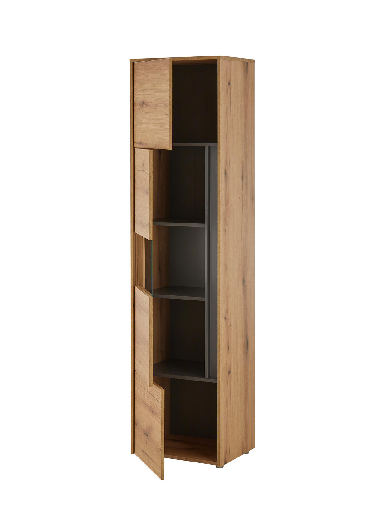 VITRINE  in Anthrazit, Eichefarben  - Eichefarben/Anthrazit, Design, Holzwerkstoff/Kunststoff (50/200/40cm) - Modante