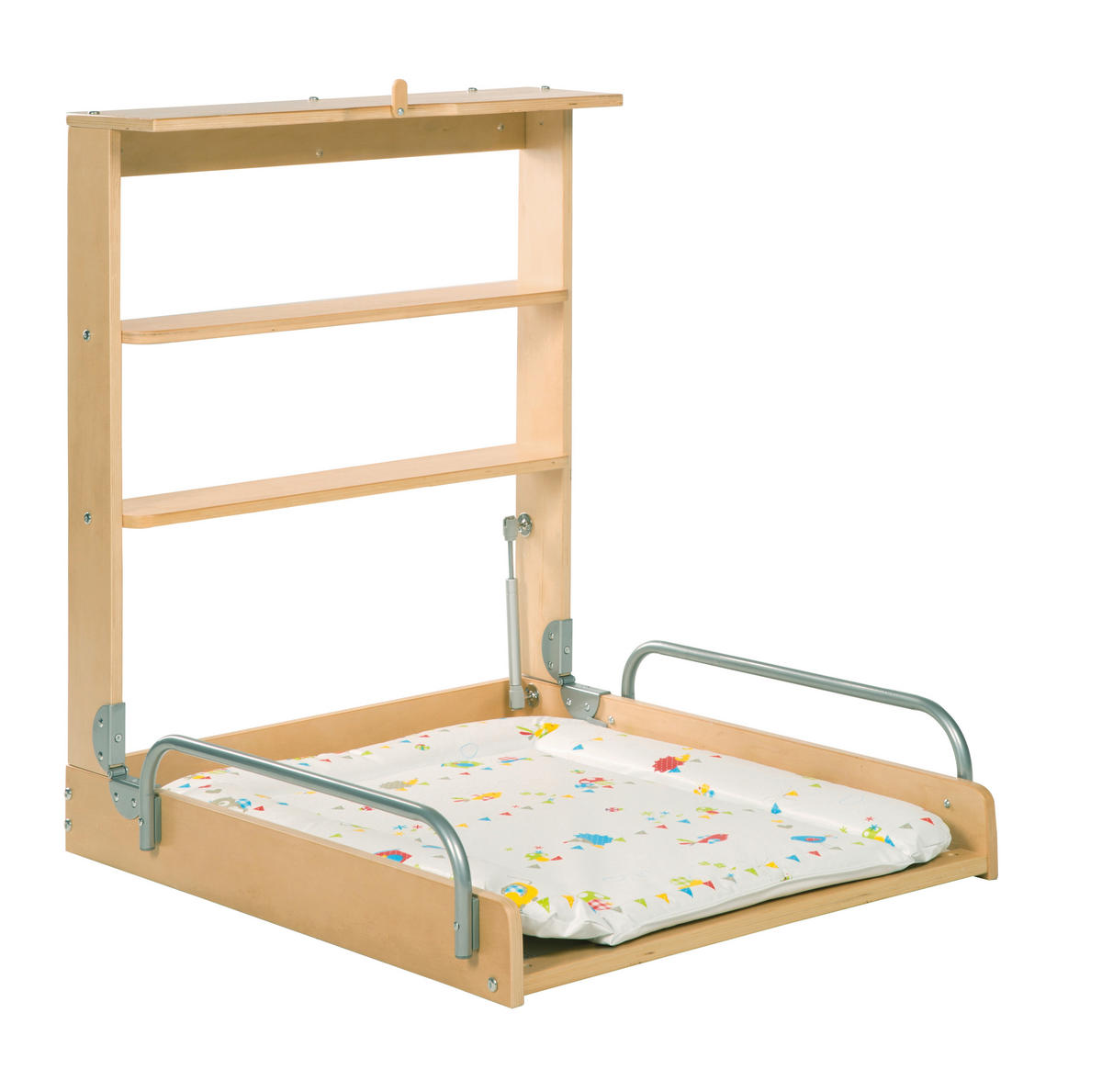 WANDWICKELTISCH Naturfarben  - Silberfarben/Naturfarben, Basics, Holz/Metall (75/60cm) - Roba