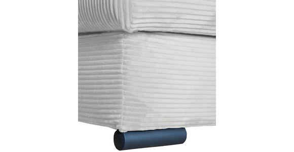 ECKSOFA Hellgrau Cord - Hellgrau/Schwarz, KONVENTIONELL, Textil/Metall (258/168cm) - Carryhome
