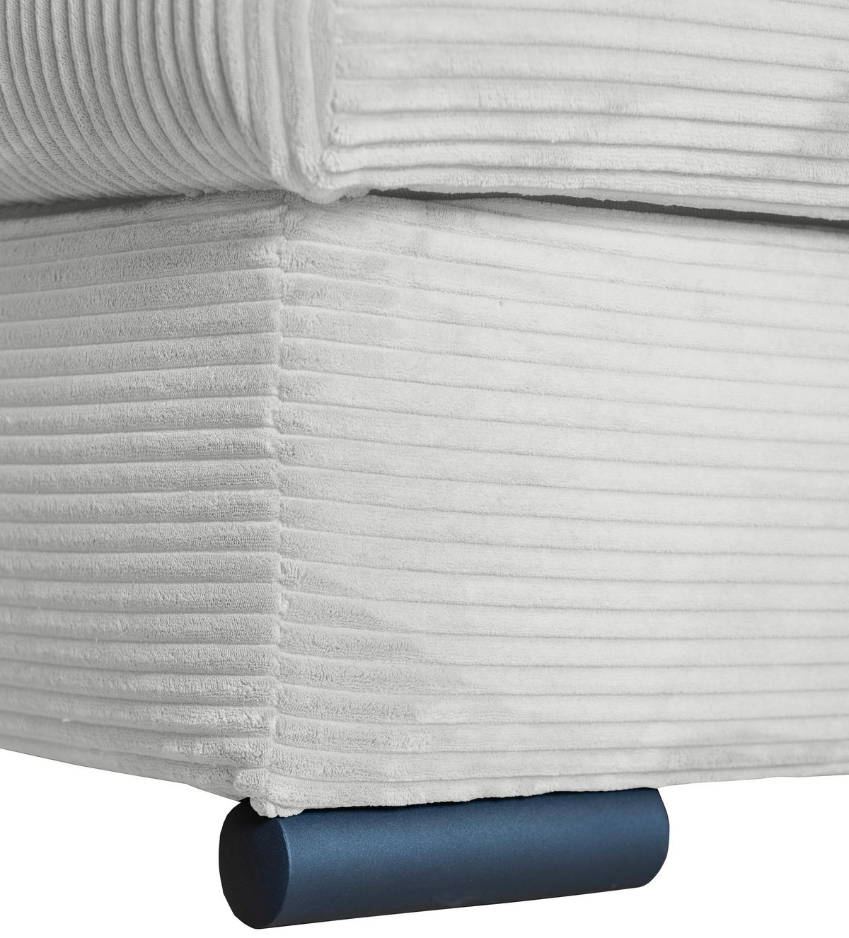 ECKSOFA Hellgrau Cord  - Hellgrau/Schwarz, KONVENTIONELL, Textil/Metall (258/168cm) - Carryhome