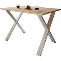 SCHREIBTISCH 160/80/76 cm  in Silberfarben, Sonoma Eiche  - Silberfarben/Sonoma Eiche, Design (160/80/76cm) - MID.YOU