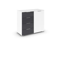 KOMMODE 93/81/42 cm  in Weiss, Dunkelgrau  - Weiss/Dunkelgrau, Modern, Holzwerkstoff/Metall (93/81/42cm) - Boxxx
