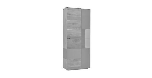 VITRINE in massiv Kernnussbaum Bronzefarben, Nussbaumfarben - Nussbaumfarben/Bronzefarben, Natur, Glas/Holz (81,5/197,0/41,1cm) - Dieter Knoll