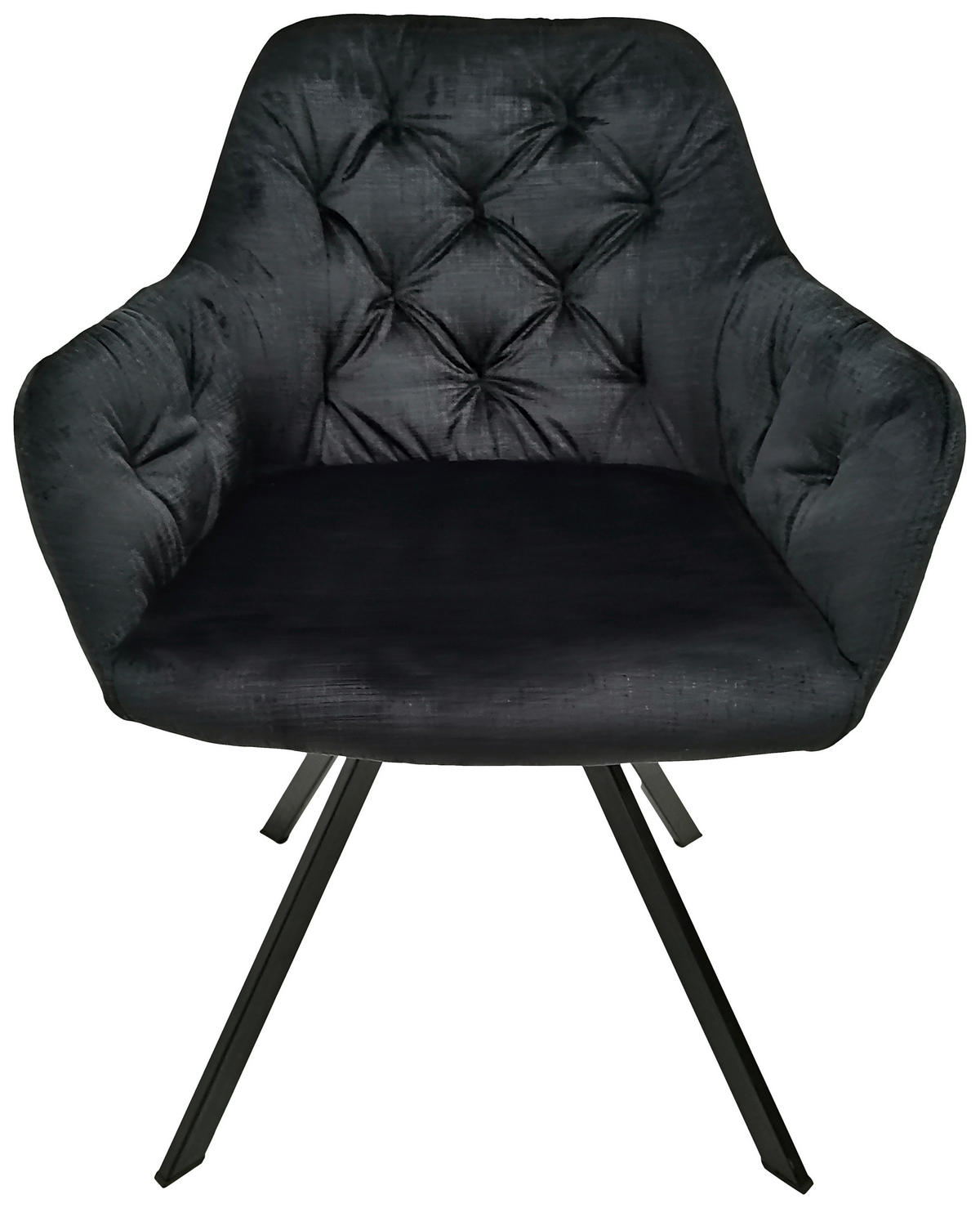 SADA ŽIDLÍ S PODRUČKAMI 2 kusy - černá, Moderní, kov/textil (57/85/62cm) - MID.YOU