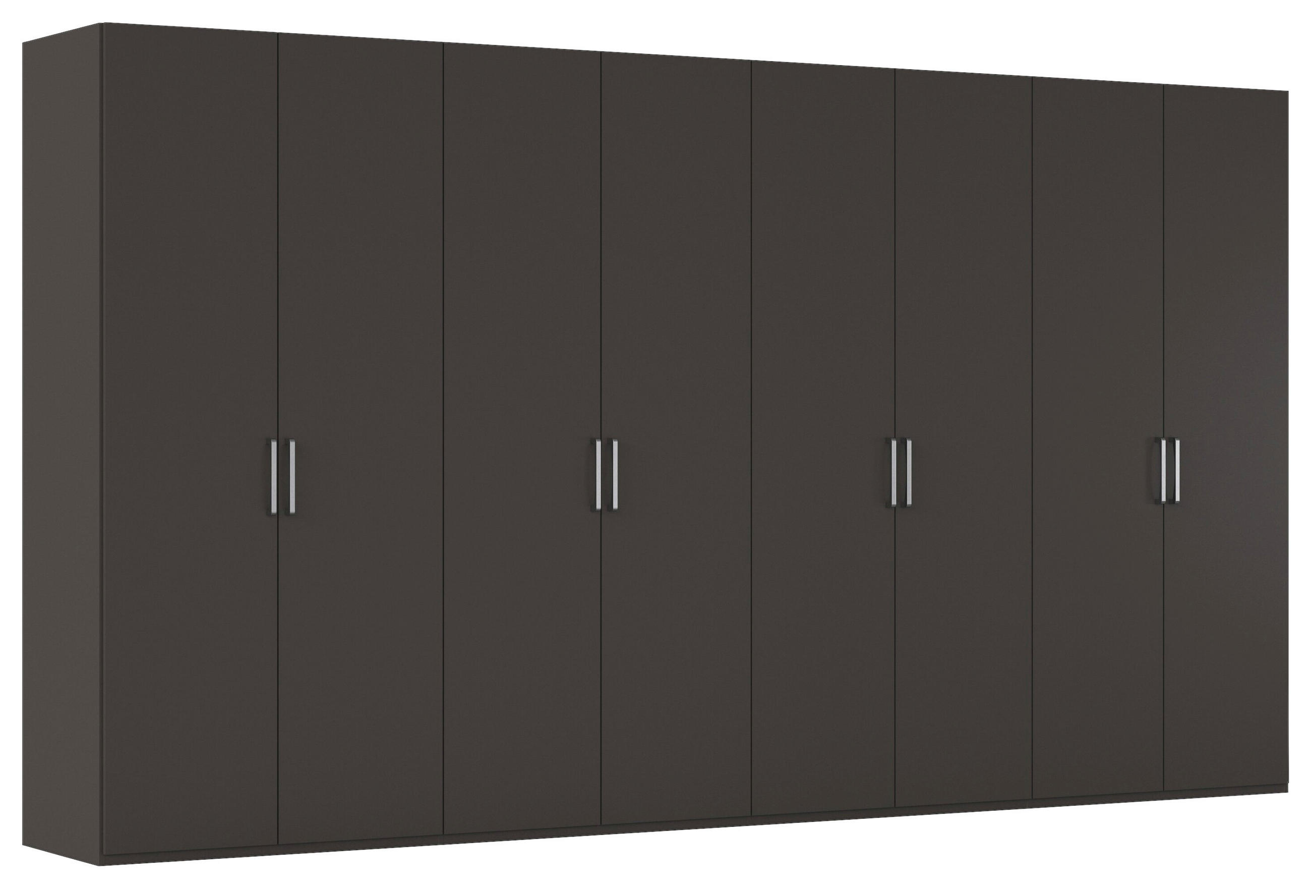 DREHTÜRENSCHRANK 400/235/61 cm,  in Graphitfarben, 8-türig  - Edelstahlfarben/Graphitfarben, Basics, Holzwerkstoff/Metall (400/235/61cm) - Novel
