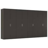 DREHTÜRENSCHRANK 400/235/61 cm,  in Graphitfarben, 8-türig  - Edelstahlfarben/Graphitfarben, Basics, Holzwerkstoff/Metall (400/235/61cm) - Novel