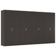 DREHTÜRENSCHRANK  in Graphitfarben  - Edelstahlfarben/Graphitfarben, Basics, Holzwerkstoff/Metall (400/223/61cm) - Novel