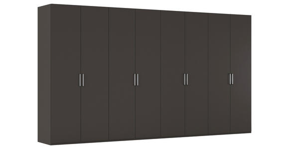 DREHTÜRENSCHRANK  in Graphitfarben  - Edelstahlfarben/Graphitfarben, Basics, Holzwerkstoff/Metall (400/223/61cm) - Novel