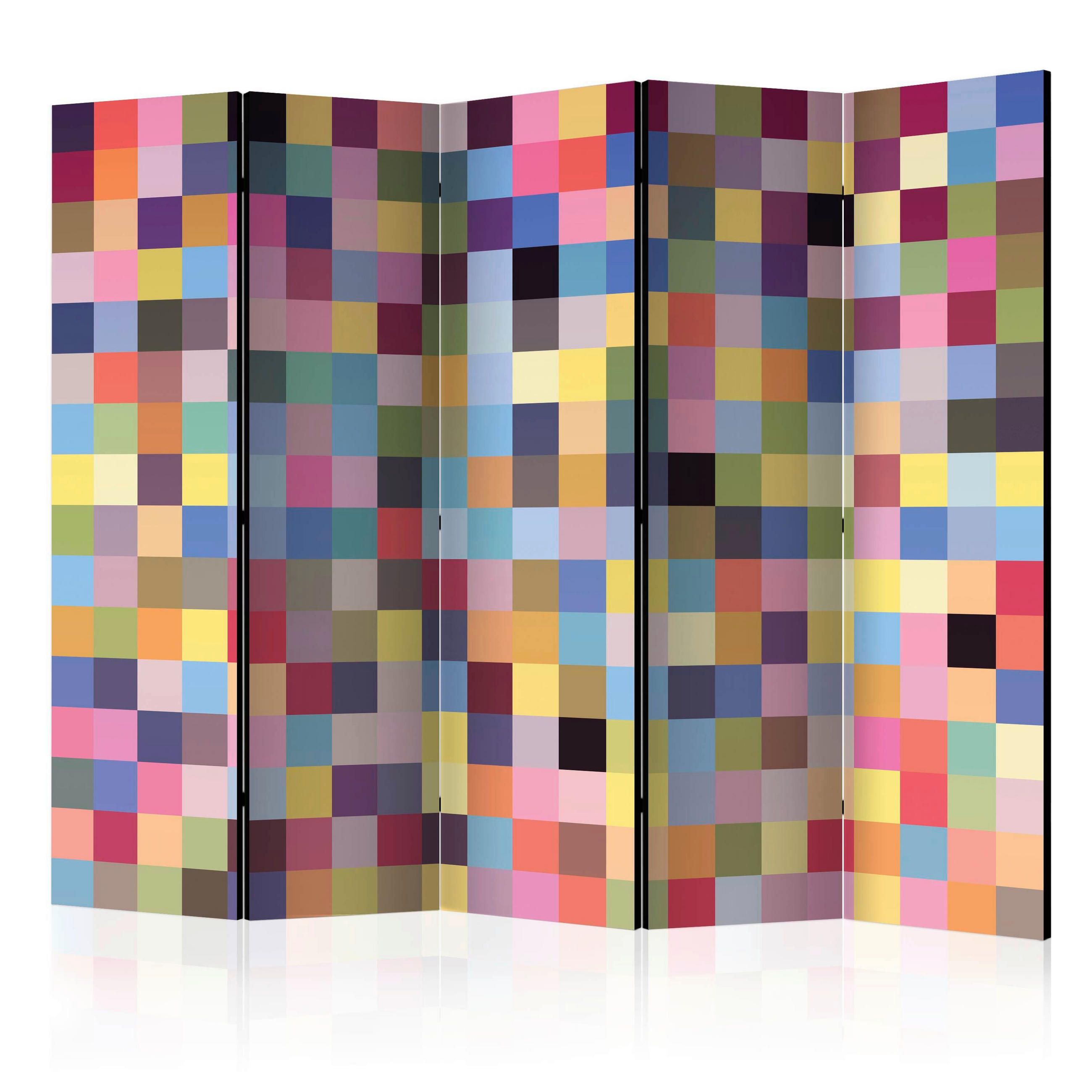 SKÄRMVÄGG  i trä, textil  multicolor  - multicolor, Basics, trä/textil (225/172/3cm) - artgeist