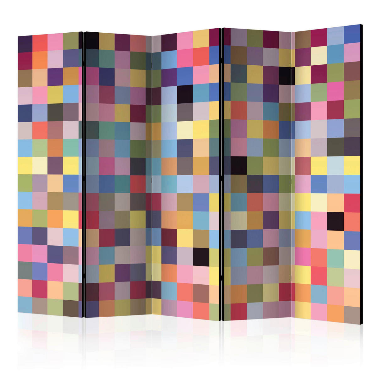 SKÄRMVÄGG  i trä, textil  multicolor  - multicolor, Basics, trä/textil (225/172/3cm) - artgeist