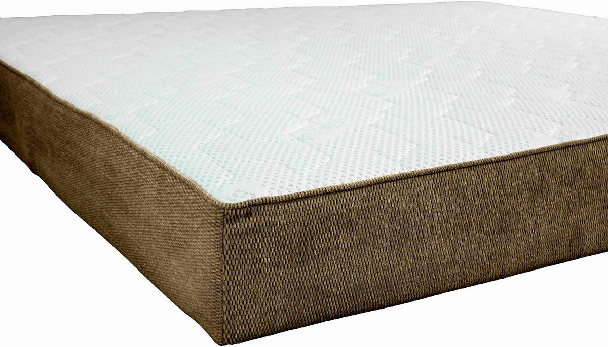 TASCHENFEDERKERNMATRATZE 140/200 cm, Höhe ca.: 25 cm, 7-Zonen - Weiß/Olivgrün, Design, Textil (140/200cm) - Chameo
