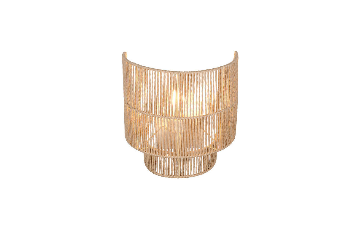 WANDLEUCHTE - Weiss/Braun, Natur, Papier (24,5/24,5/14cm)