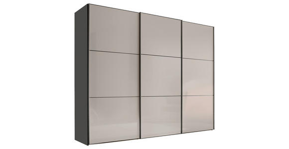 SCHWEBETÜRENSCHRANK 298/222/68 cm 3-türig Anthrazit, Schwarz, Dunkelgrau  - Dunkelgrau/Anthrazit, MODERN, Holzwerkstoff/Metall (298/222/68cm) - Moderano