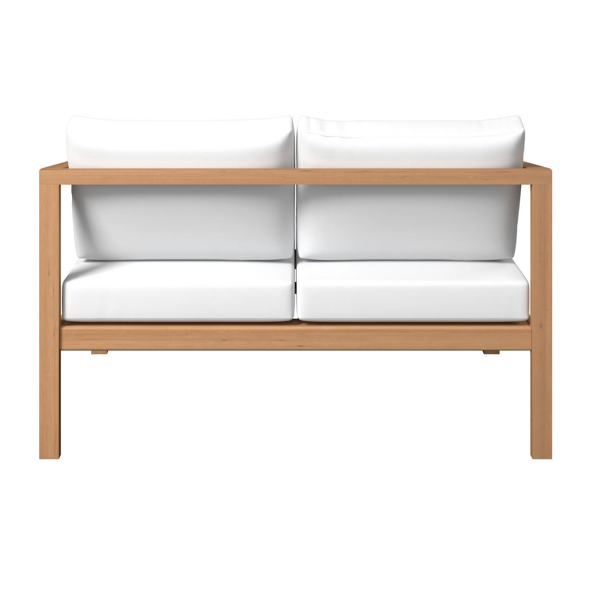 GARTENBANK 130/75/80 cm  in Creme, Akaziefarben  - Creme/Akaziefarben, MODERN, Holz/Textil (130/75/80cm) - Ambia Garden