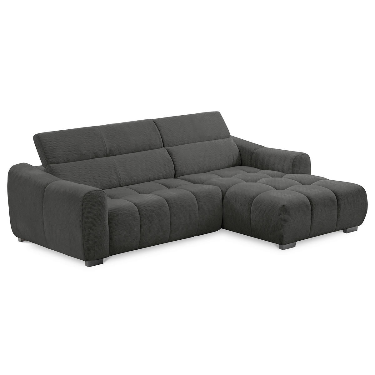 ECKSOFA  Webstoff Schwarz  - Schwarz, Design, Kunststoff/Textil (274/177cm) - Livetastic