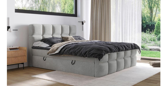 BOXBETT 180/200 cm  in Silberfarben  - Silberfarben, Design, Kunststoff/Textil (180/200cm) - Xora