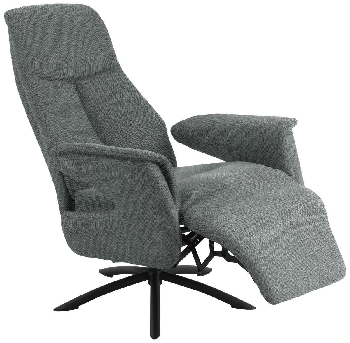 RELAXSESSEL Webstoff Relaxfunktion, Kopfteilverstellung    - Blaugrau/Schwarz, Design, Textil/Metall (73/108/86cm) - Welnova
