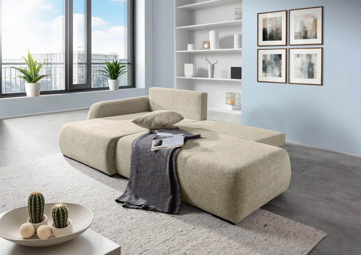 ECKSOFA Mintgrün Flachgewebe Zierkissen, Rückenkissen, Bettkasten, Schlaffunktion, Rücken echt, Liegefläche im Originalstoff  - Schwarz/Mintgrün, KONVENTIONELL, Kunststoff/Textil (145/260cm) - Carryhome
