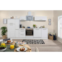KÜCHENBLOCK 310 cm   Weiss  - Weiss/Edelstahlfarben, Konventionell, Holzwerkstoff/Metall (310cm) - Respekta