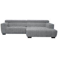 ECKSOFA in Webstoff Grau  279/182 cm  - Schwarz/Grau, KONVENTIONELL, Textil/Metall (279/182cm) - Hom`in