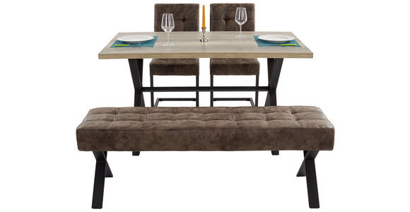 ESSTISCH rechteckig Wildeiche - Wildeiche/Anthrazit, Trend, Holzwerkstoff/Metall (140/90/75cm) - Carryhome