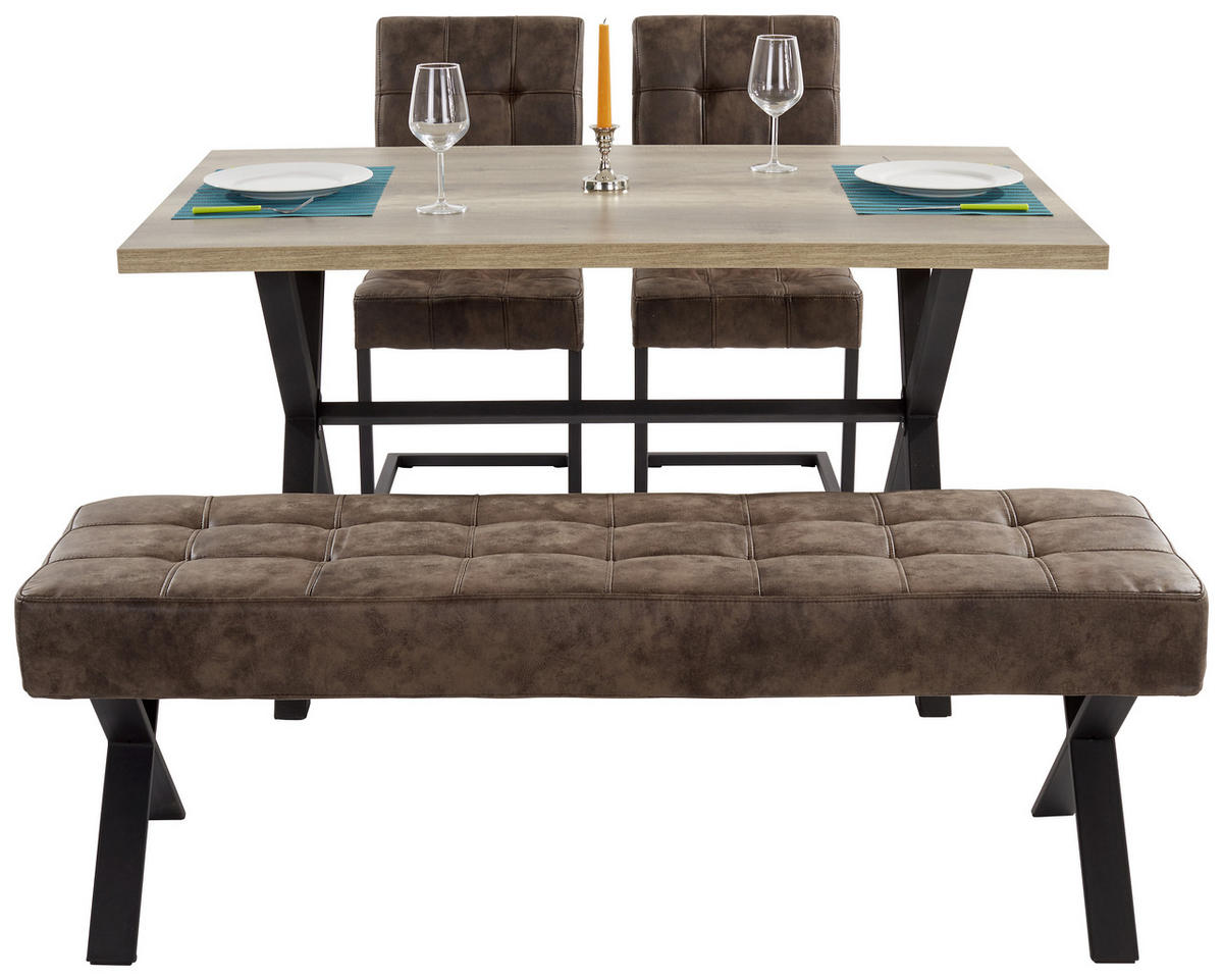 ESSTISCH rechteckig Wildeiche  - Wildeiche/Anthrazit, Trend, Holzwerkstoff/Metall (140/90/75cm) - Carryhome