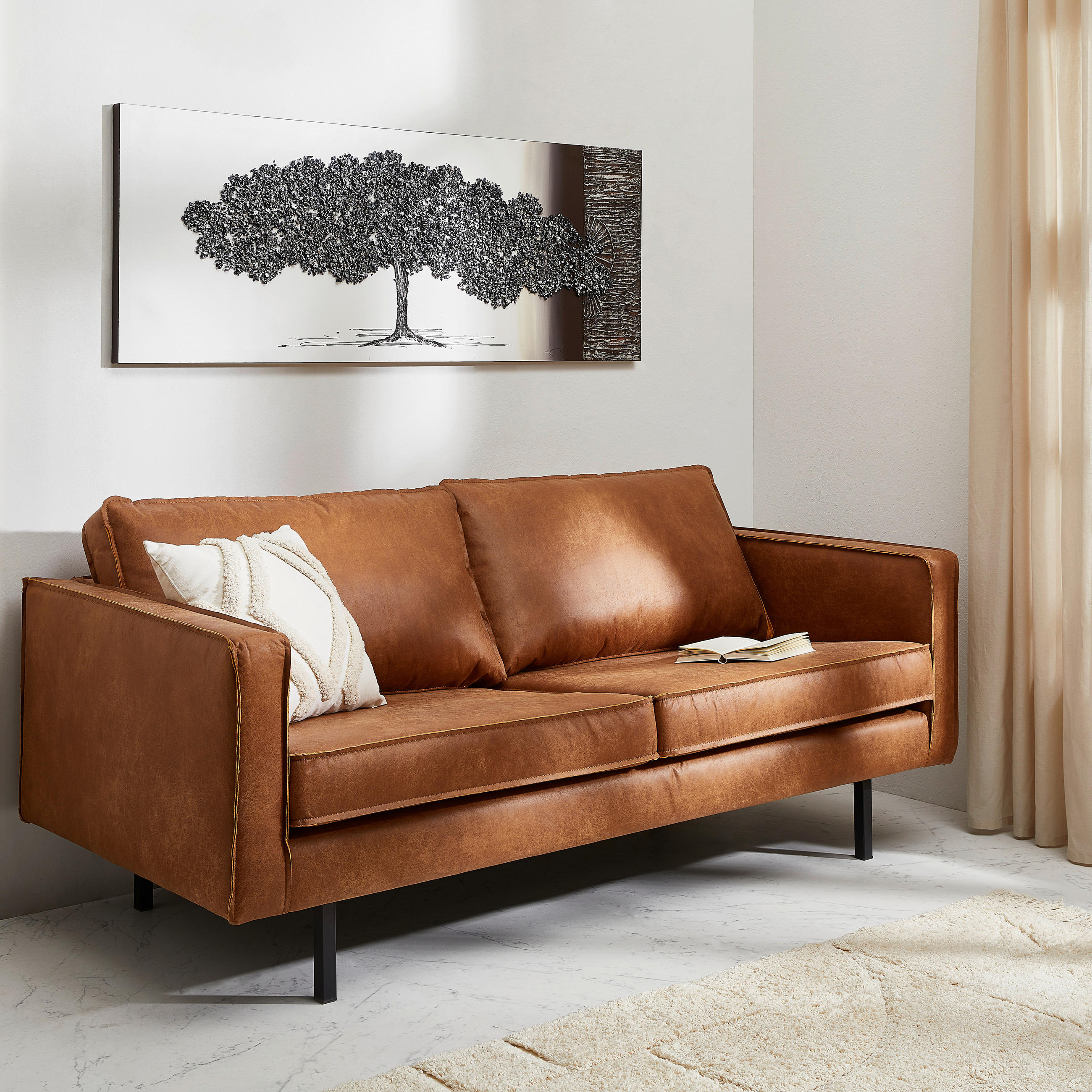 ÖLGEMÄLDE Bäume 150/55 cm  - Schwarz/Braun, LIFESTYLE, Holzwerkstoff/Textil (150/55cm) - Monee
