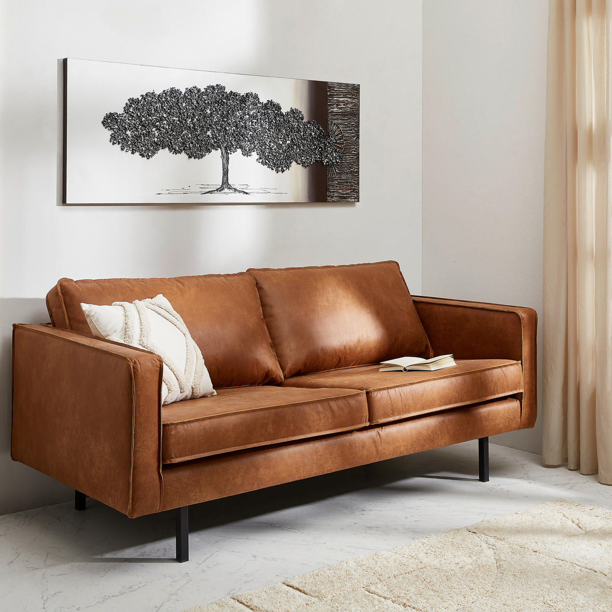 ÖLGEMÄLDE Bäume 150/55 cm  - Schwarz/Braun, LIFESTYLE, Holzwerkstoff/Textil (150/55cm) - Monee