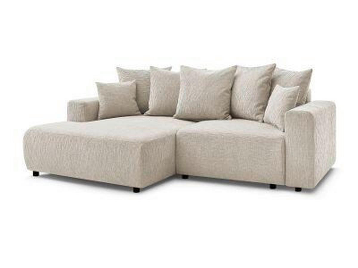 ECKSOFA Ottomane links  ATILLA Beige Struktur  - Beige/Schwarz, MODERN, Kunststoff/Textil (149/244cm)