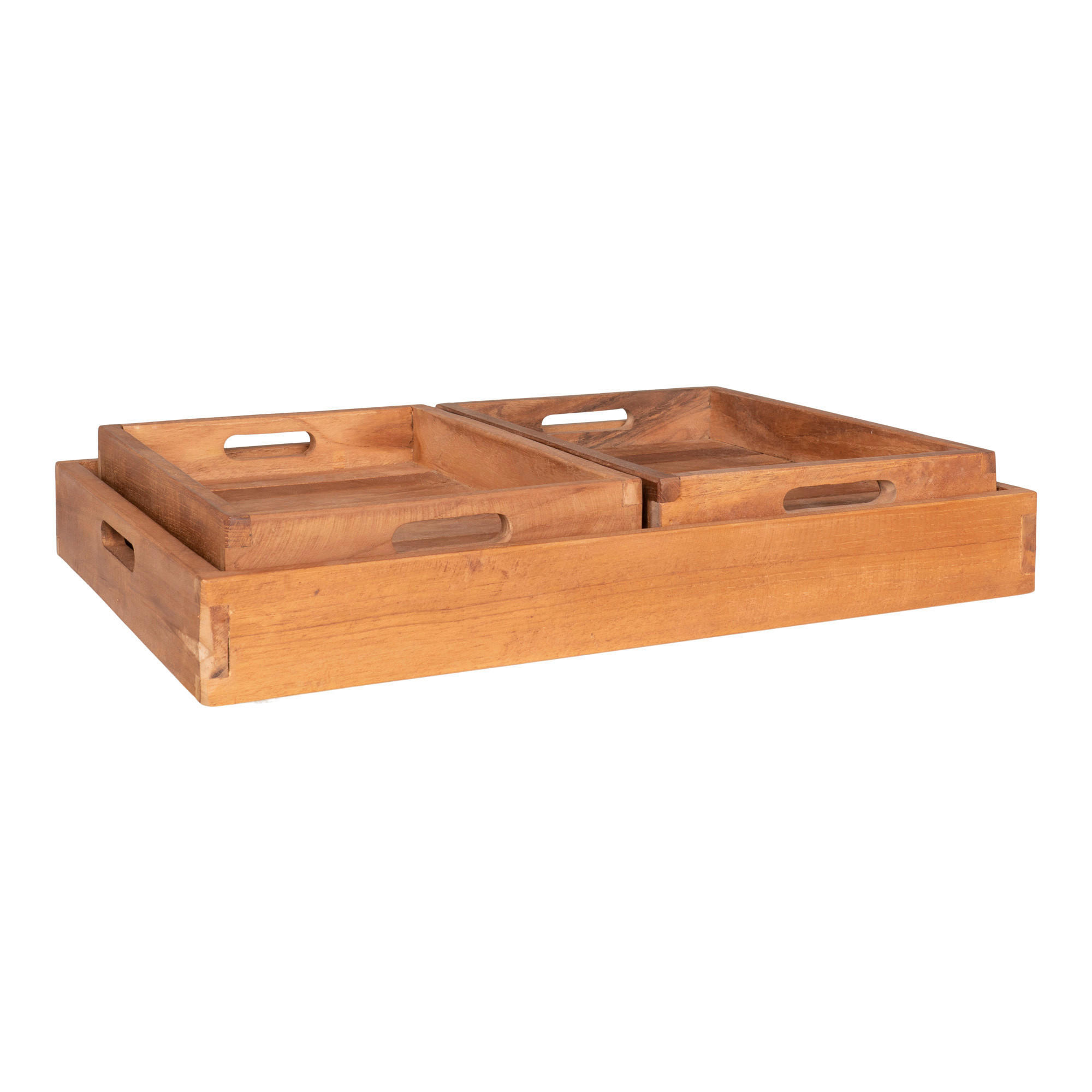 XXXLutz Serviertablett-Set Teak 38x58 cm