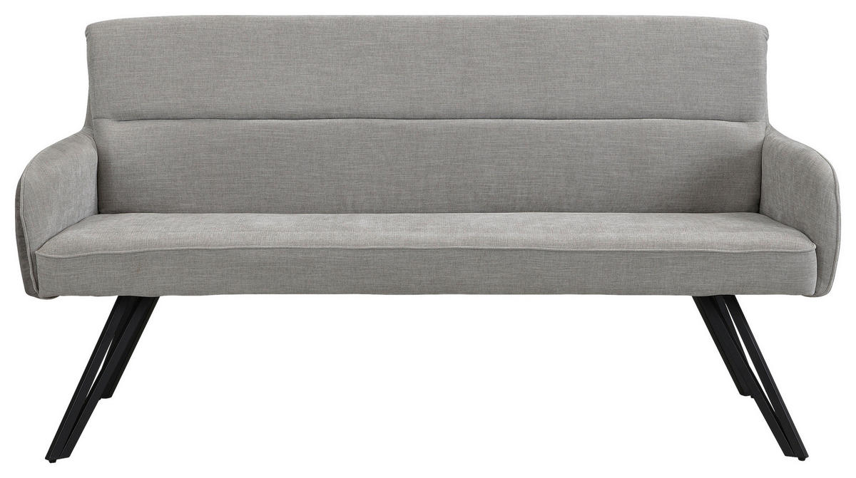 SITZBANK - Hellgrau/Schwarz, MODERN, Textil/Metall (160/94/67cm) - MID.YOU
