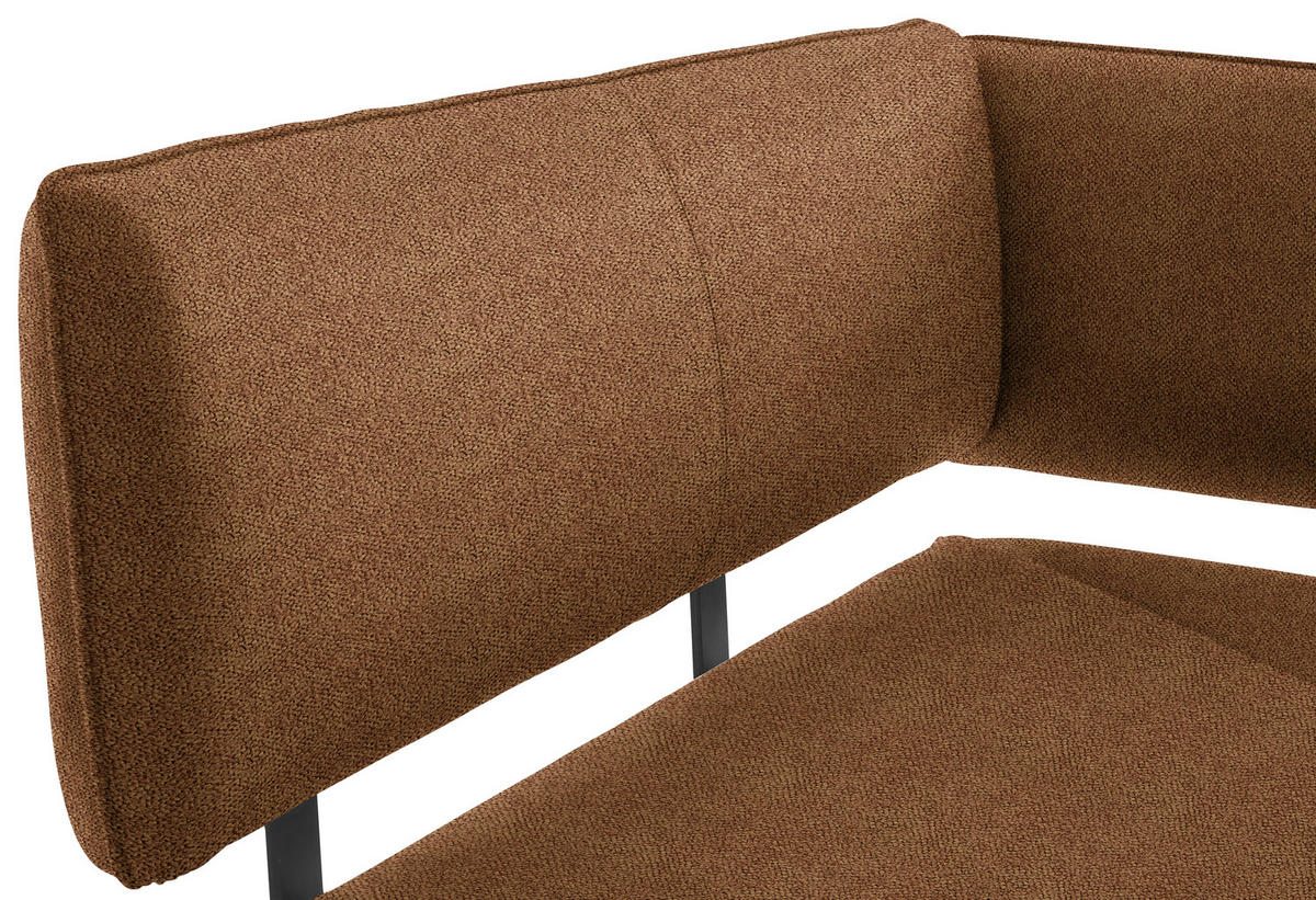 ECKBANK 150/190 cm  in Schwarz, Rostfarben  - Rostfarben/Schwarz, MODERN, Textil/Metall (150/190cm) - Cantus
