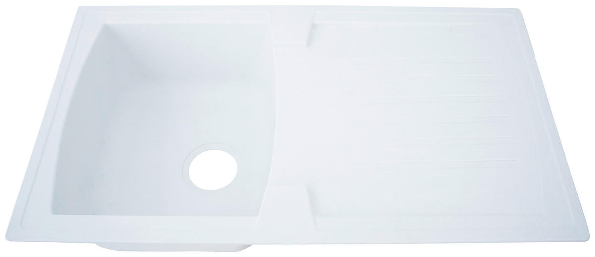 SPÜLE 1712BOSTON86X50W  - Weiß, Trend, Glas/Kunststoff (86/20/50cm) - Respekta