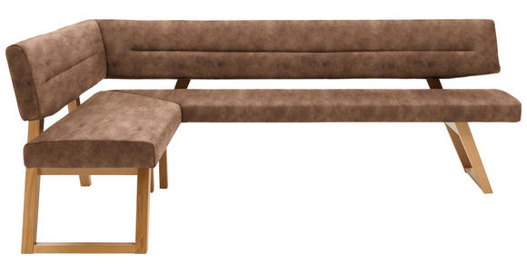ECKBANK 155/225 cm  in Cognac  - Eichefarben/Cognac, KONVENTIONELL, Holz/Textil (155/225cm) - Dieter Knoll