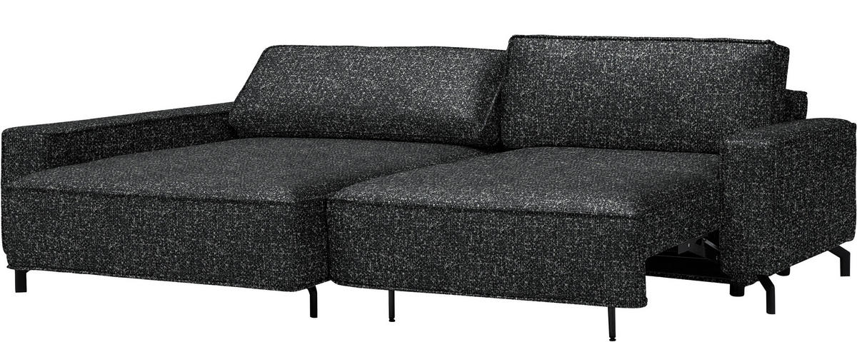 ECKSOFA  in Mikrofaser Anthrazit  164/246 cm  - Anthrazit/Schwarz, Design, Textil/Metall (164/246cm) - Sedda