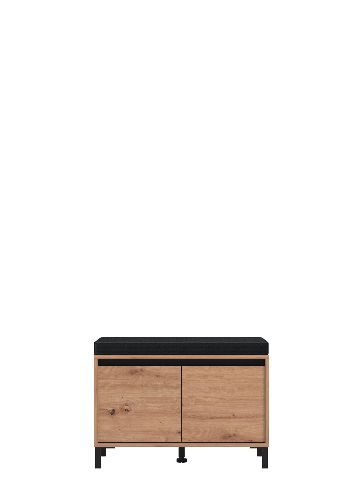 előszobapad 80/52/40 cm  - fekete/Artisan tölgy, Modern, faalapú anyag/textil (80/52/40cm) - Xora