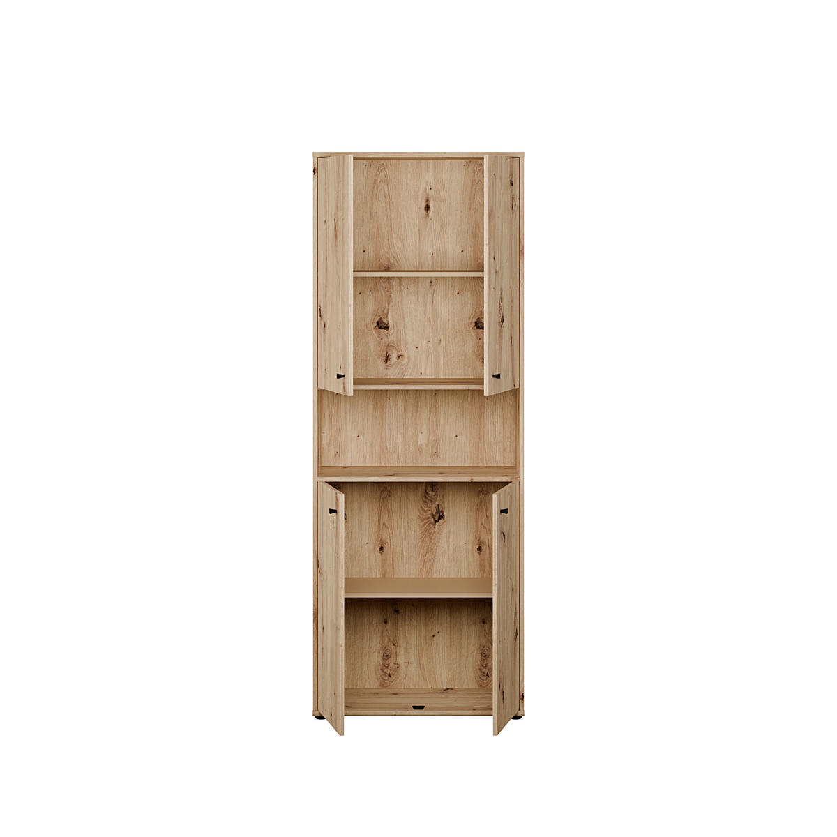 DREHTÜRENSCHRANK 73,7/197,5/34,8 cm,  in Eiche Artisan, 4 Tür(en)  - Schwarz/Eiche Artisan, Design, Holzwerkstoff/Kunststoff (73,7/197,5/34,8cm)