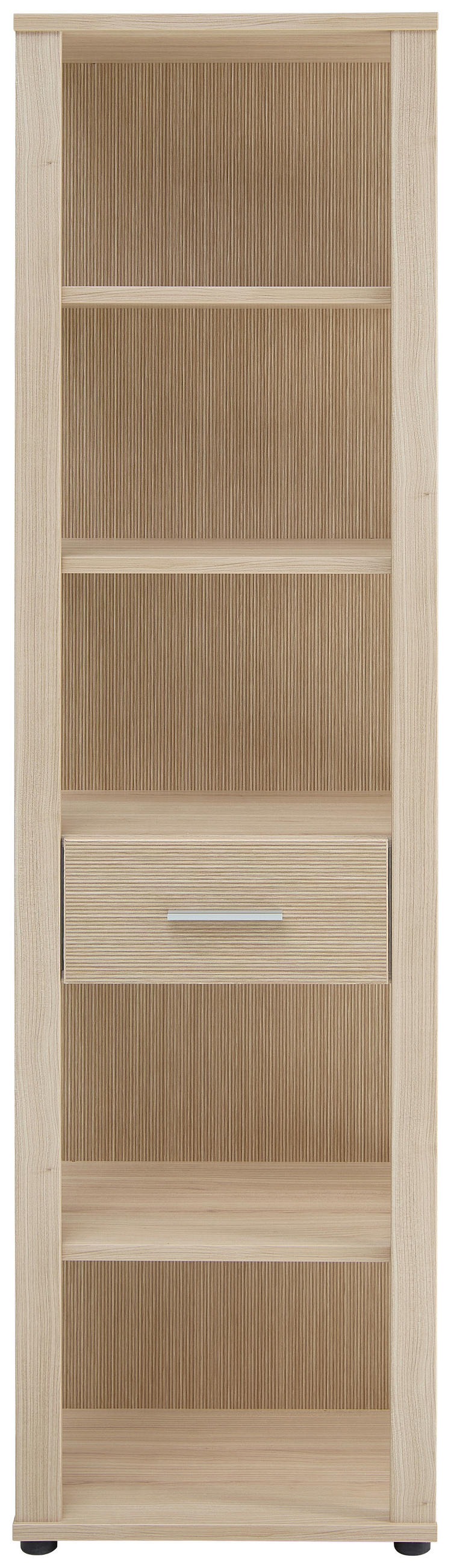 PISARNIŠKI REGAL 55/200/38 cm barve hrasta  - barve kroma/črna, Konvencionalno, kovina/leseni material (55/200/38cm) - Stylife