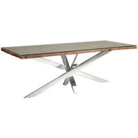 ESSTISCH in Holz, Metall, Glas 220/100/76 cm   - Naturfarben, Lifestyle, Glas/Holz (220/100/76cm) - Livetastic
