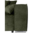 BIGSOFA Flachgewebe Dunkelgrün  - Chromfarben/Dunkelgrün, KONVENTIONELL, Textil/Metall (256/68/122cm) - Carryhome